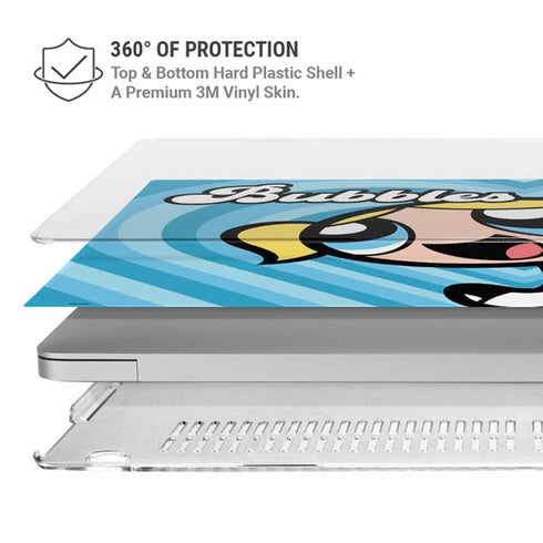 Cartoon Network Powerpuff Girls Bubbles Blue Hearts MacBook Air 15in (2023-2025) Case plus Skin
